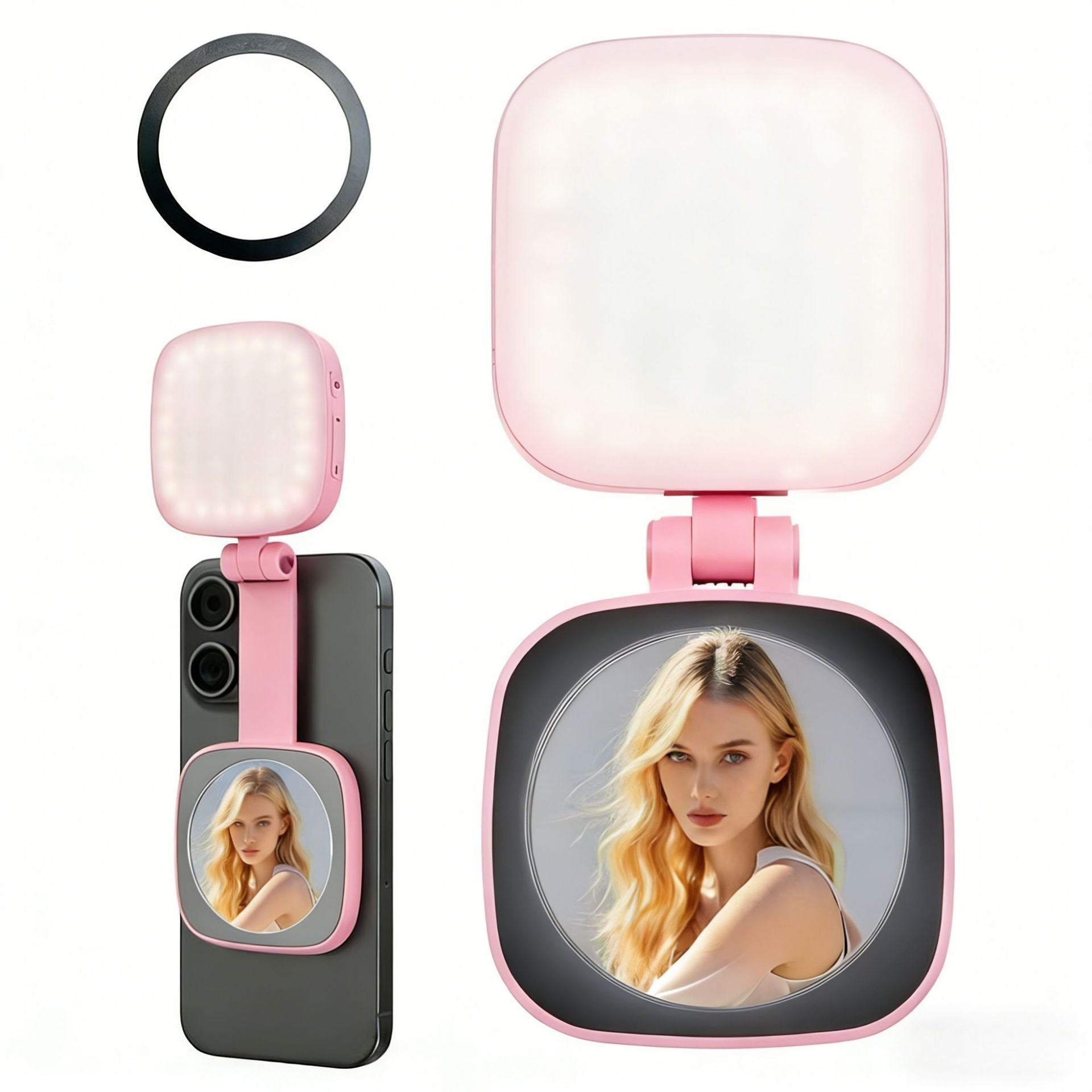 Adjustable Magnetic Phone Fill Light with Extendable Handle
