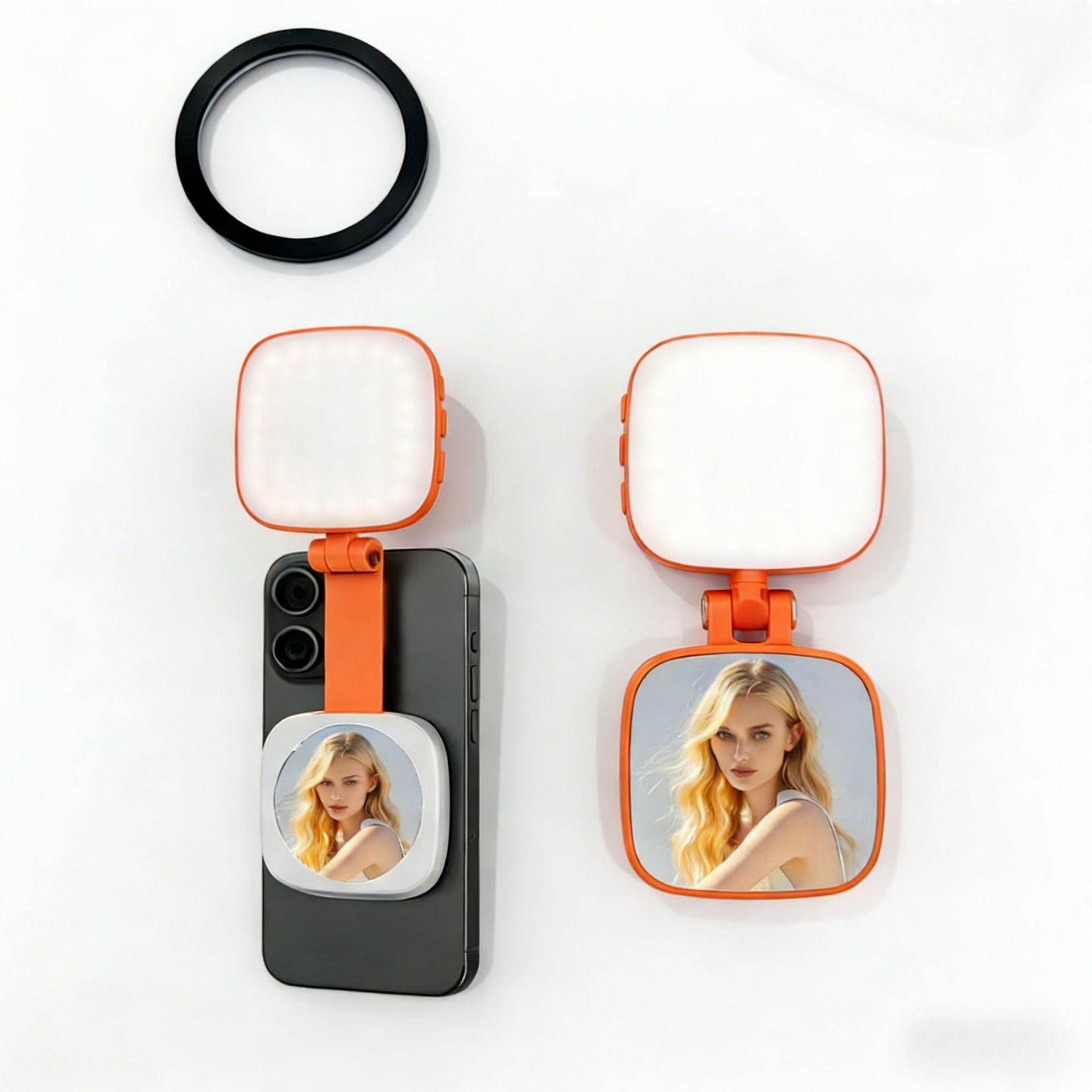 Adjustable Magnetic Phone Fill Light with Extendable Handle